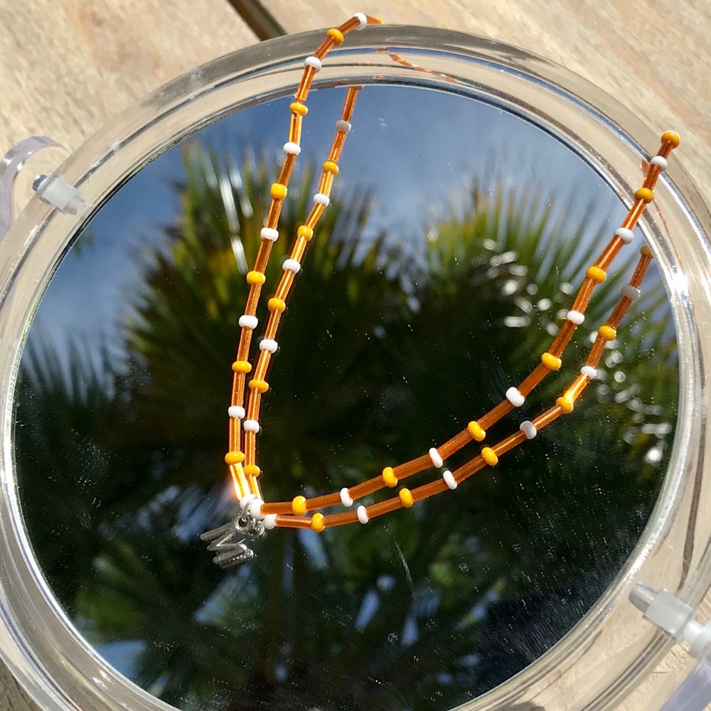 Orange “M” Necklace☀️